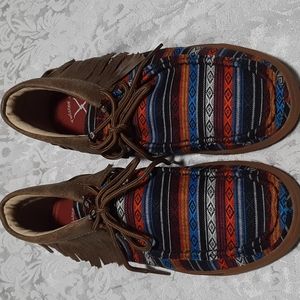 Twisted X Southwestern style moccasins women's size 7.5